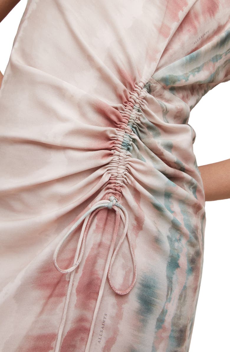 AllSaints Jarita Marea Ruched Tie Dye T-Shirt Dress, Alternate, color,