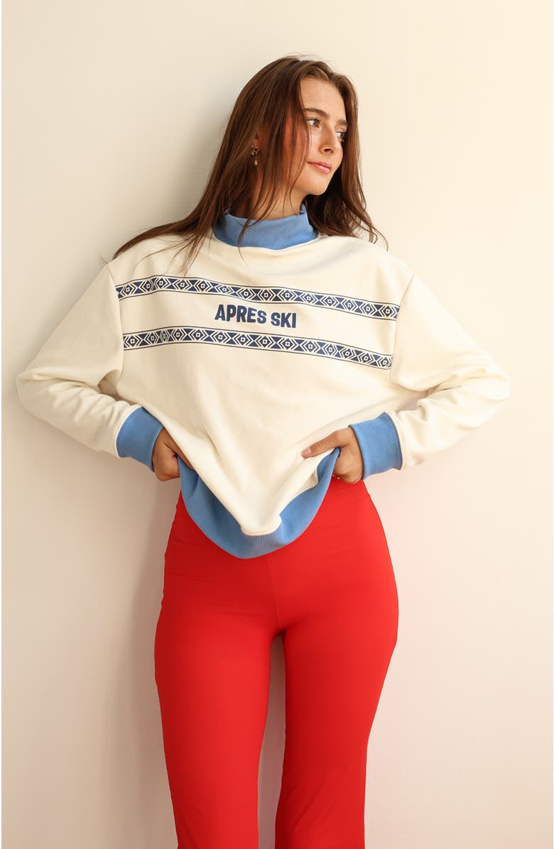 Dippin Daisys Apres Ski Sweater, Alternate, color, Cloud Dancer/Blue Yonder