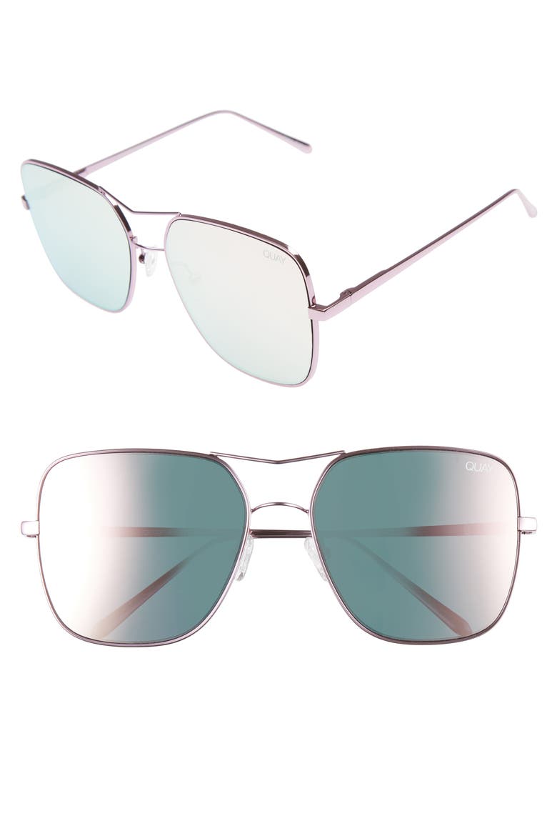 Australia Stop & Stare 58mm Square Sunglasses, Main, color, PINK/ PINK