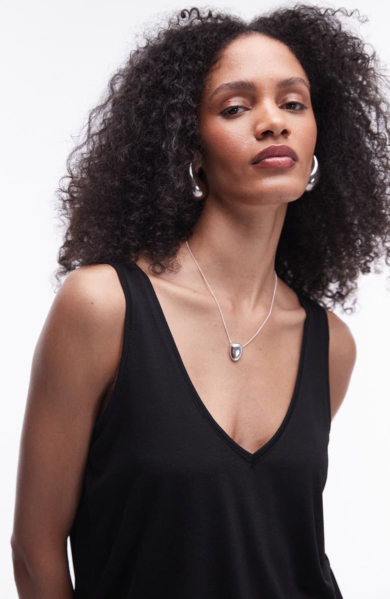 Topshop Slouchy V-Neck Tank, Alternate, color, 