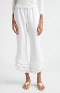 POSSE Florence Ruffle Detail Crop Linen Pants
