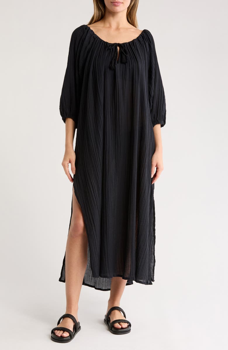 Vitamin A<sup>®</sup> Costa Organic Cotton Cover-Up Caftan, Main, color, Black
