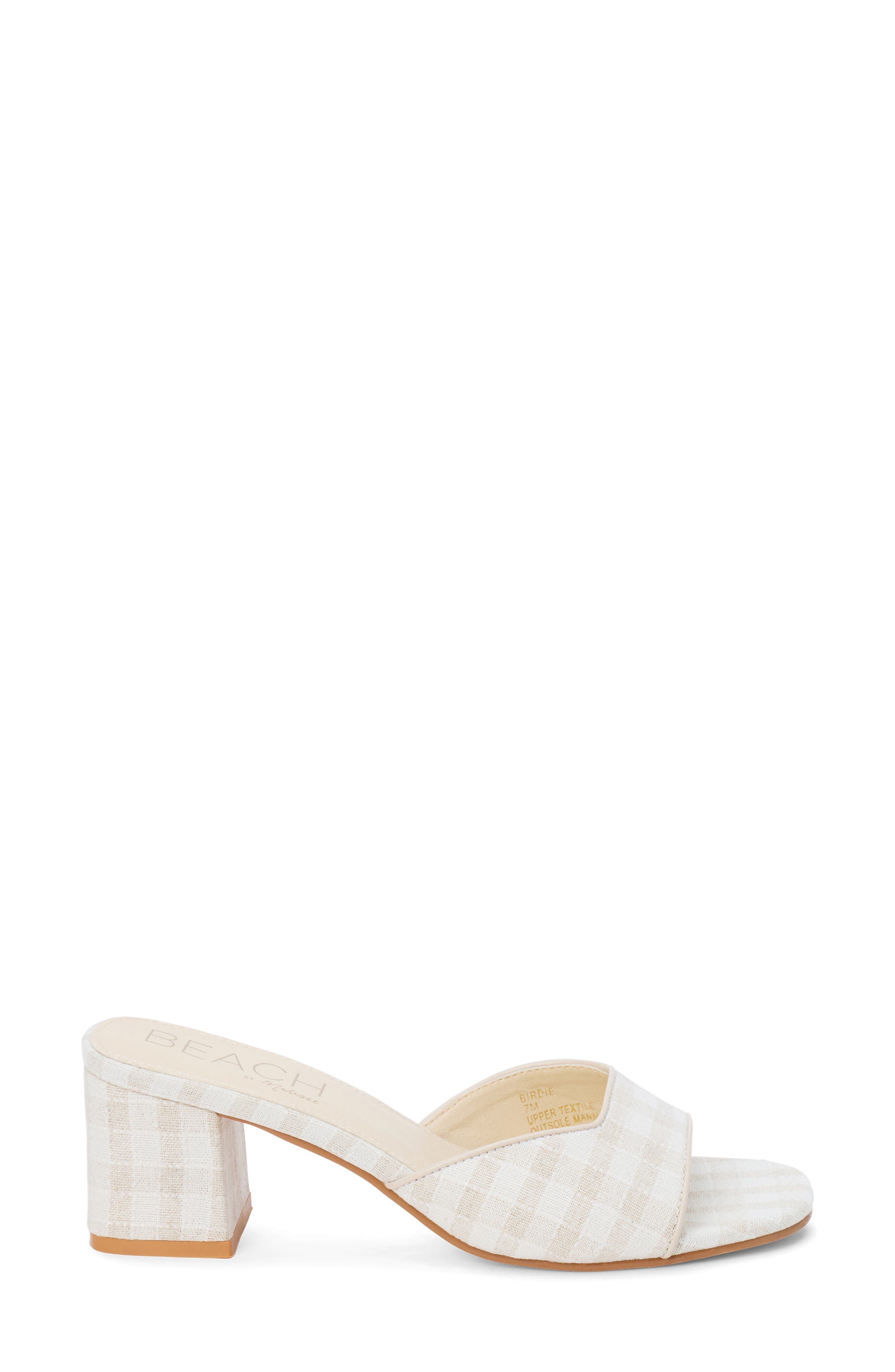 Birdie Block Heel Sandal, Alternate, color, NATURAL CHECK