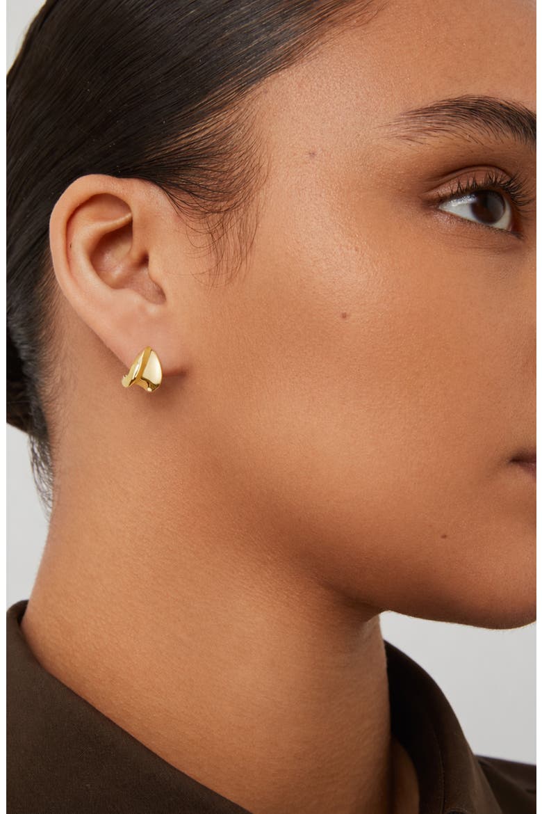 Mini Paige Puff Earrings, Alternate, color, HIGH POLISH GOLD