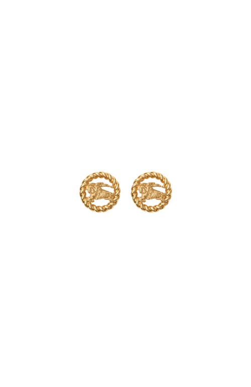 Burberry Ekd Stud Earrings In Gold