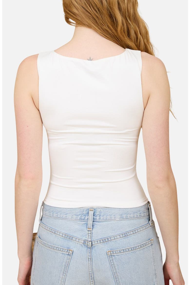 Side Ruched Tank, Alternate, color, WHITE