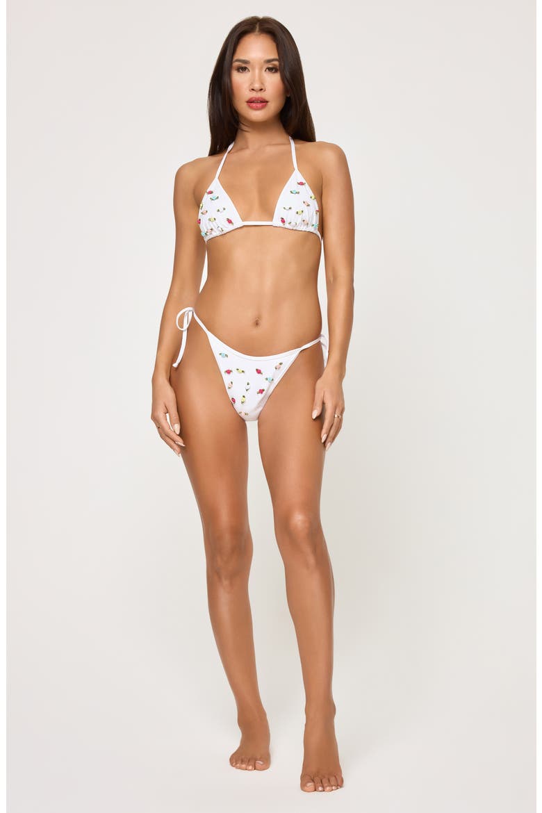 Levy Bitsy Rosette Bikini Bottoms, Alternate, color, WHITE