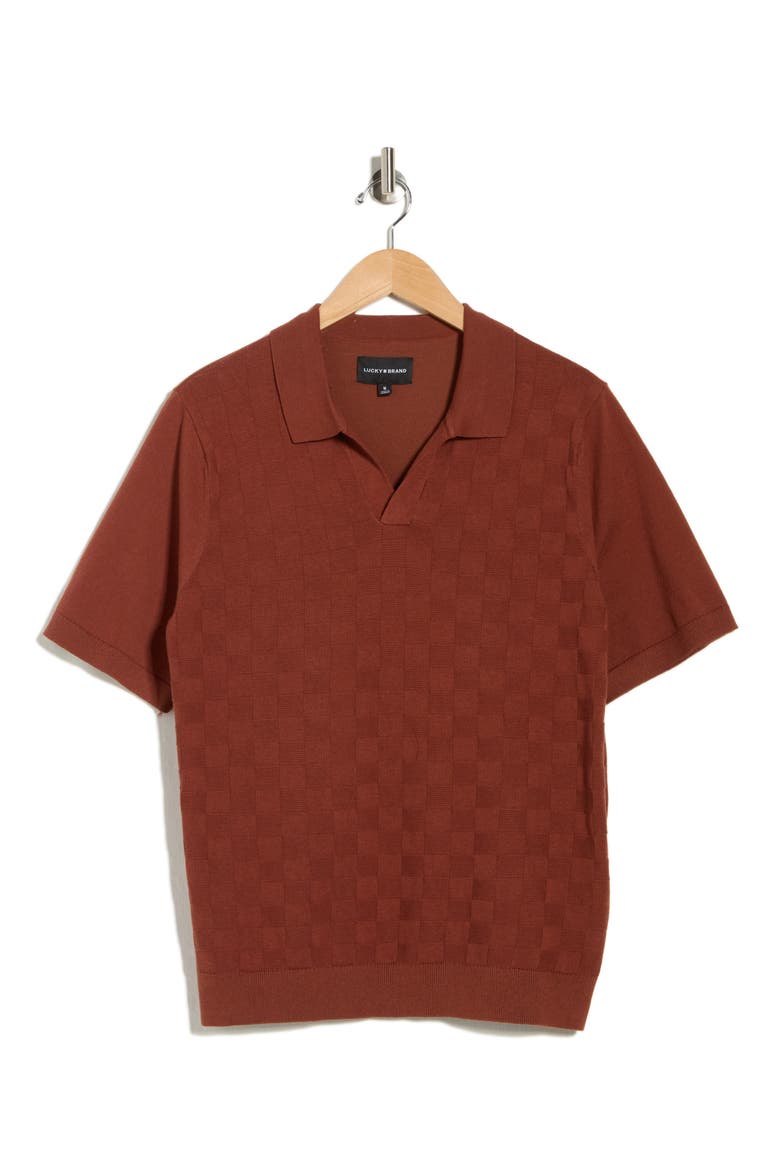 Johnny Collar Jacquard Polo, Alternate, color, CINNAMON