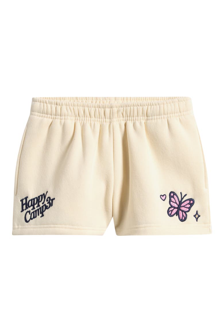 Kids' The World is Better Embroidered Shorts, Main, color, CREAM