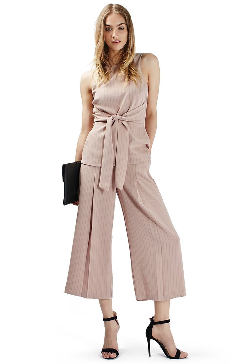 Pinstripe Wide Leg Crop Pants, Alternate, color, BLUSH MULTI