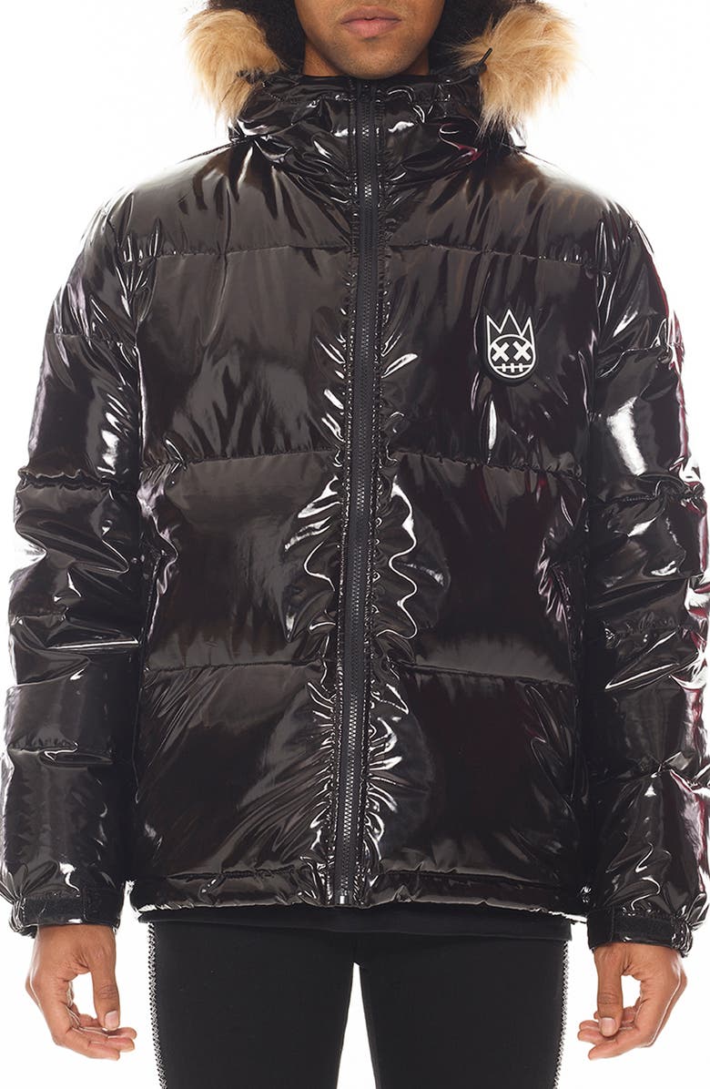 Cult of Individuality Down Puffer Jacket with Faux Fur Trim, Main, color, 
