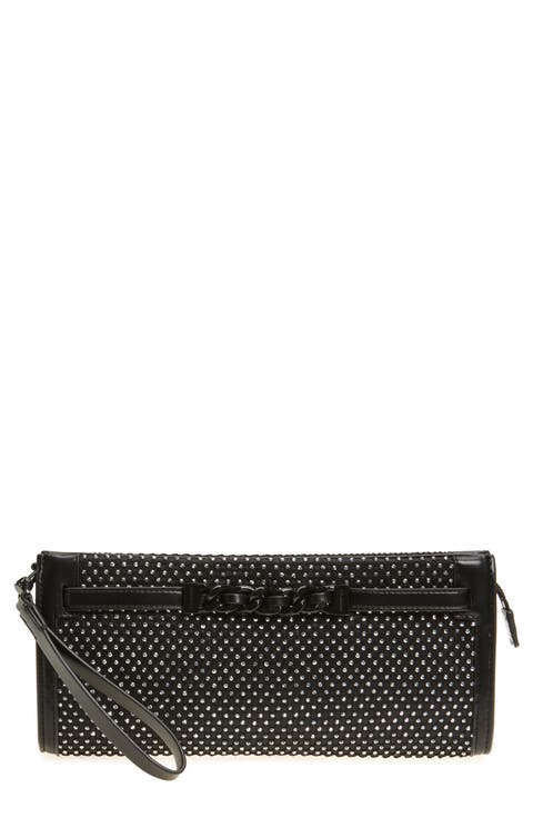 Curb Link Crystal Wristlet Clutch