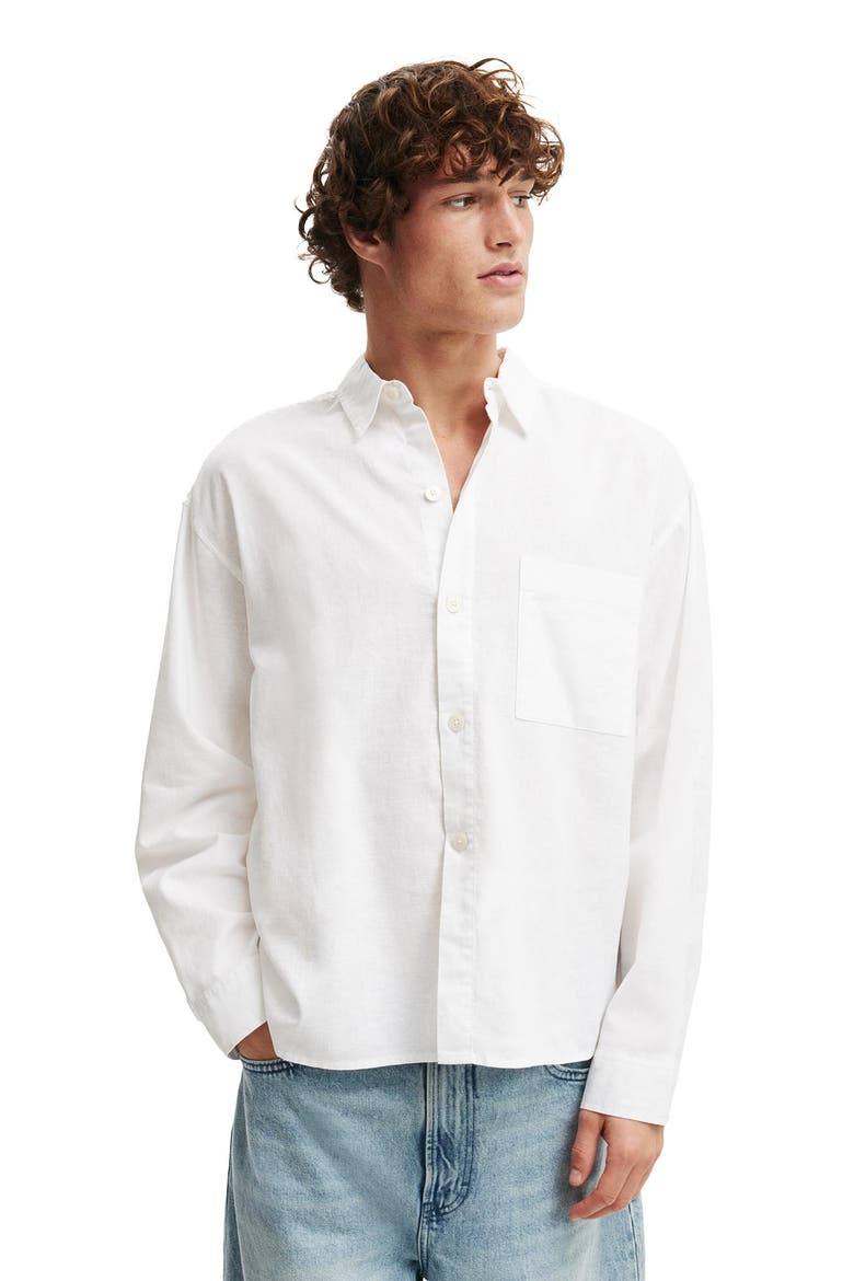 Men's Eli Long Sleeve Shirt, Main, color, White
