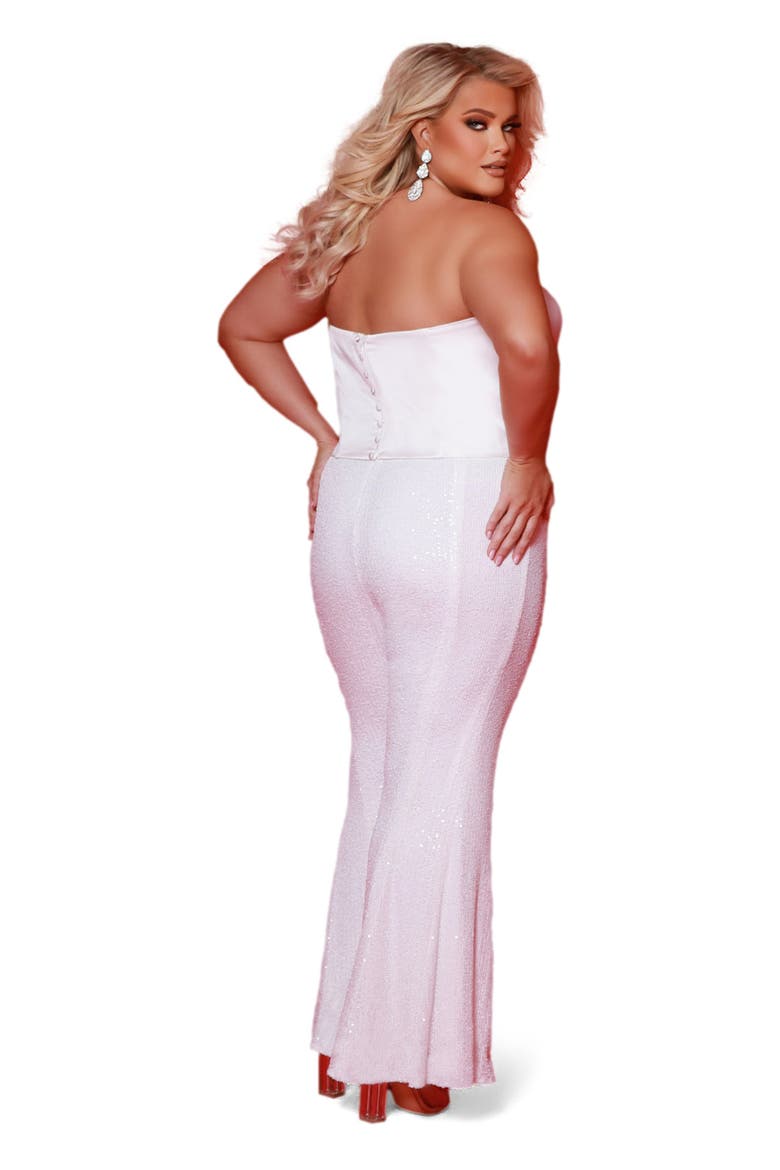 Three-Piece Bell Bottom Plus Size Suit, Alternate, color, Ivory