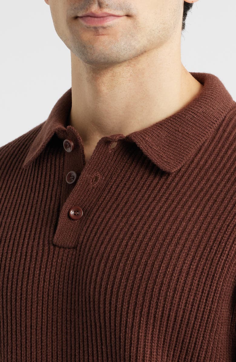 925 Originals Nicolas Rib Polo Sweater, Alternate, color, Brown