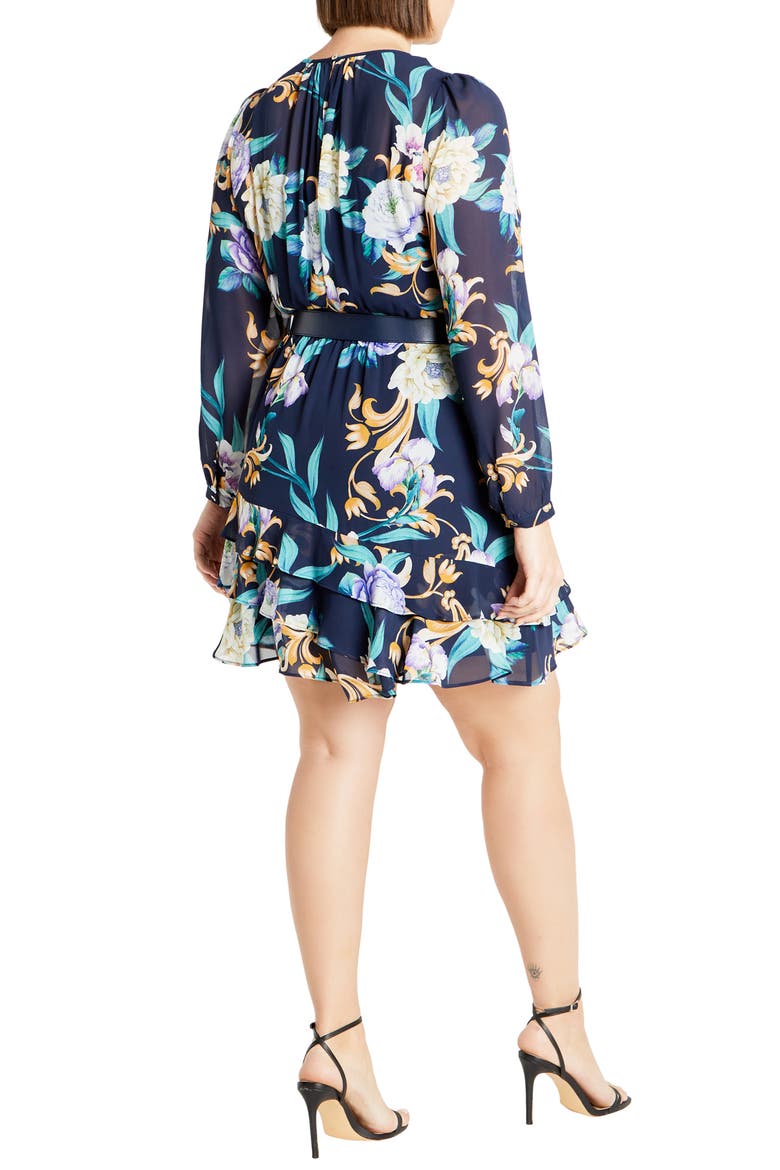 Lyra Violet Floral Belted Minidress, Alternate, color, BLUE PRINT