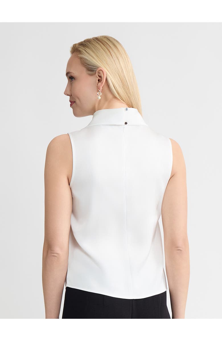 Misook Pearlescence Crepe de Chine Blouse, Alternate, color, White