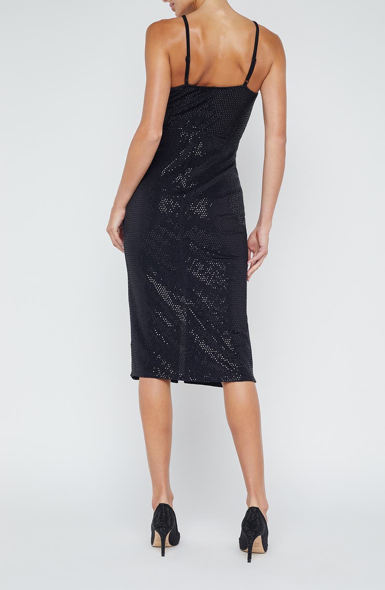 L'AGENCE Chatou Twist Front Shimmer Dot Dress, Alternate, color, Black