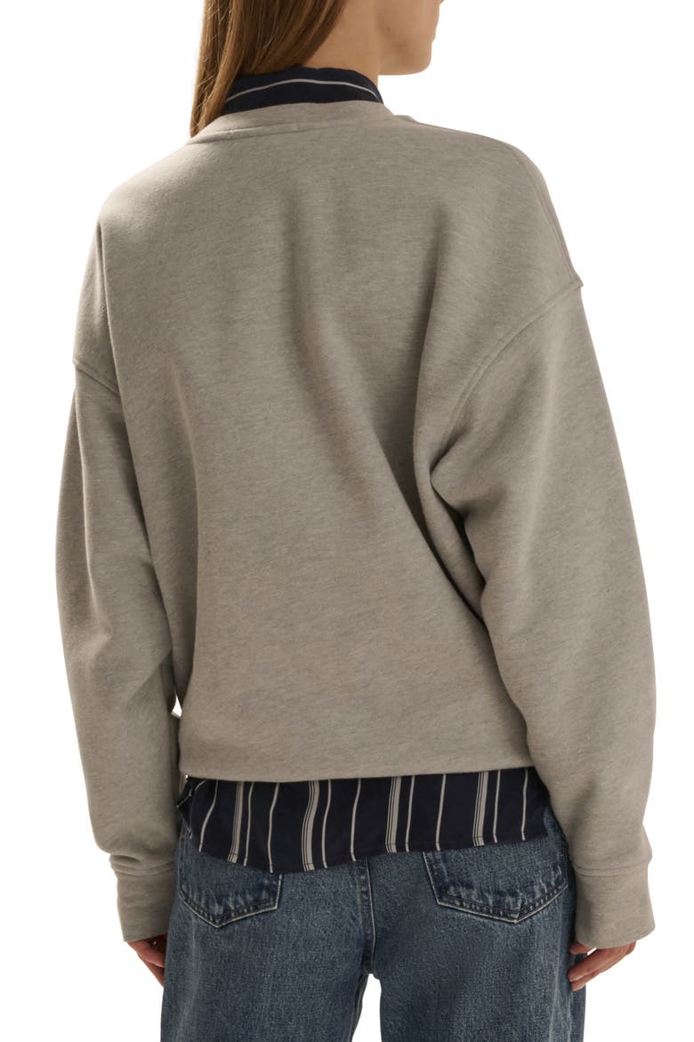 The Embroidery Collegiate Graphic Sweatshirt, Alternate, color, HEATHER GREY/ NAVY