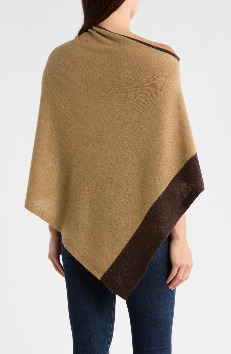 Portolano Colorblock Cashmere Poncho, Alternate, color, Incense/ Moro Brown