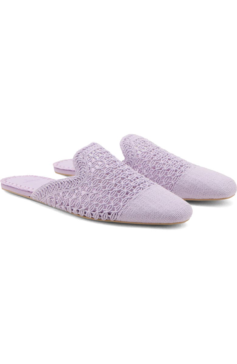 MANGO Crochet Indoor Mule Slipper, Main, color, Lilac