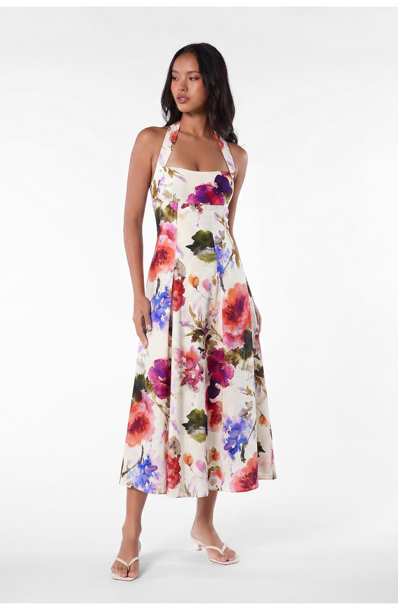 NICHOLAS Elisabeth Print Dress, Alternate, color, Watercolor Flora