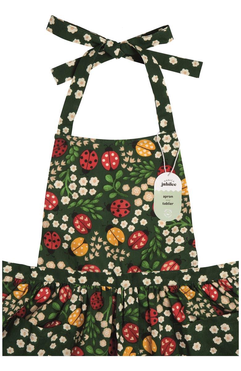 Danica Brands Ladybugs Apron Set, Alternate, color, Green