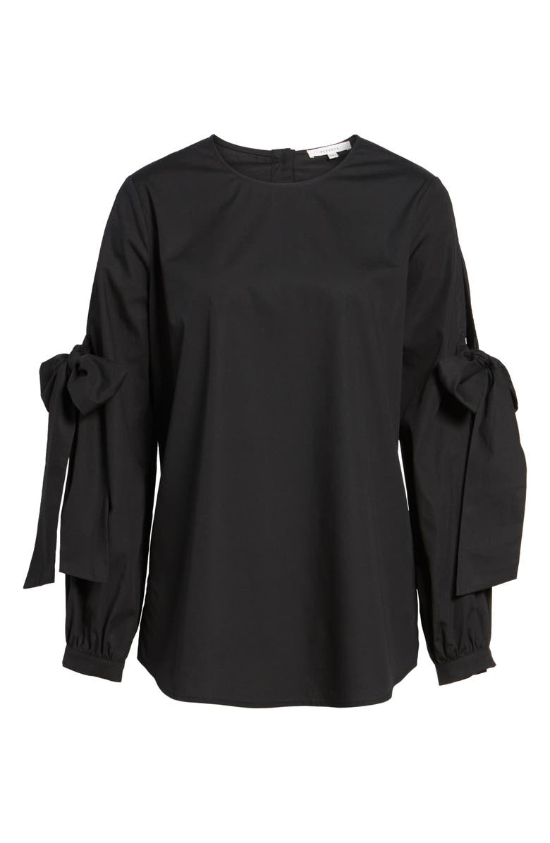 Pleione Tie Sleeve Poplin Blouse, Alternate, color, 