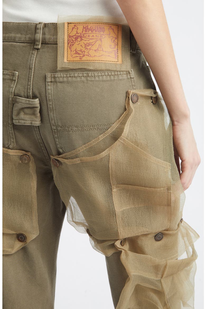 Cantiere Sheer Pocket Cotton Canvas Wide Leg Pants, Alternate, color, KHAKI