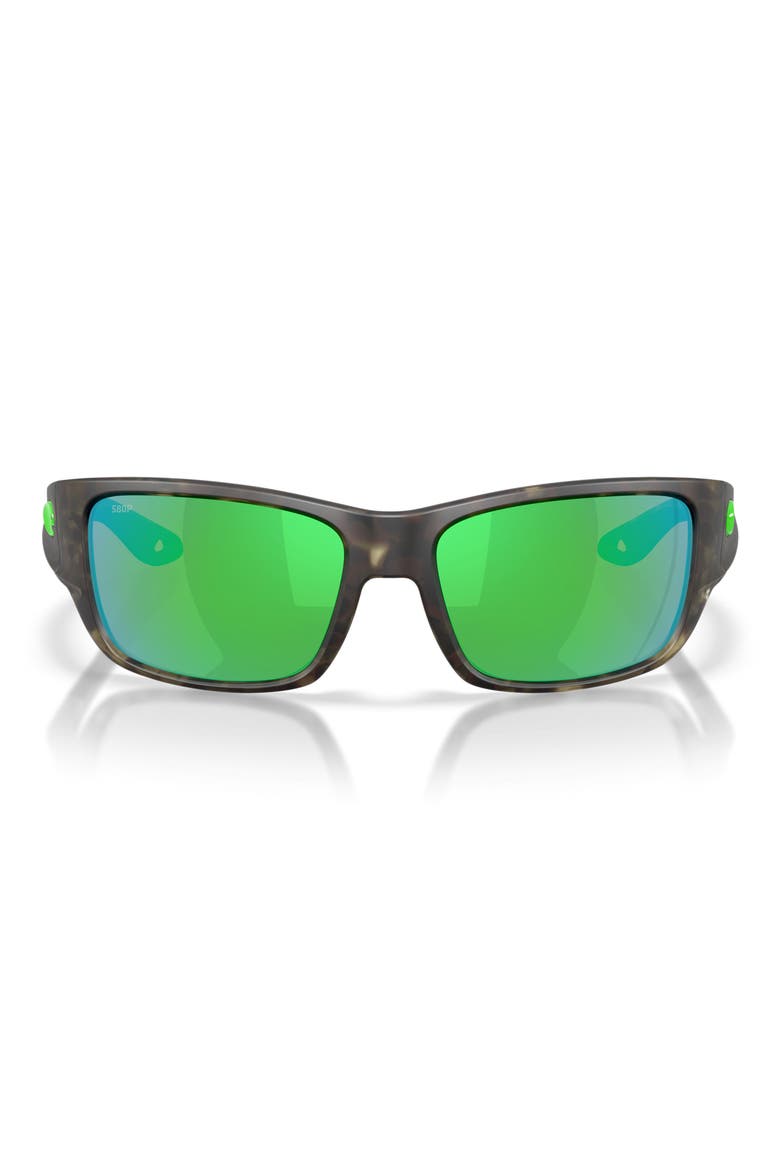 Schoolie 56mm Polarized Rectangular Sunglasses, Main, color, MATTE WETLANDS / GREEN 580P