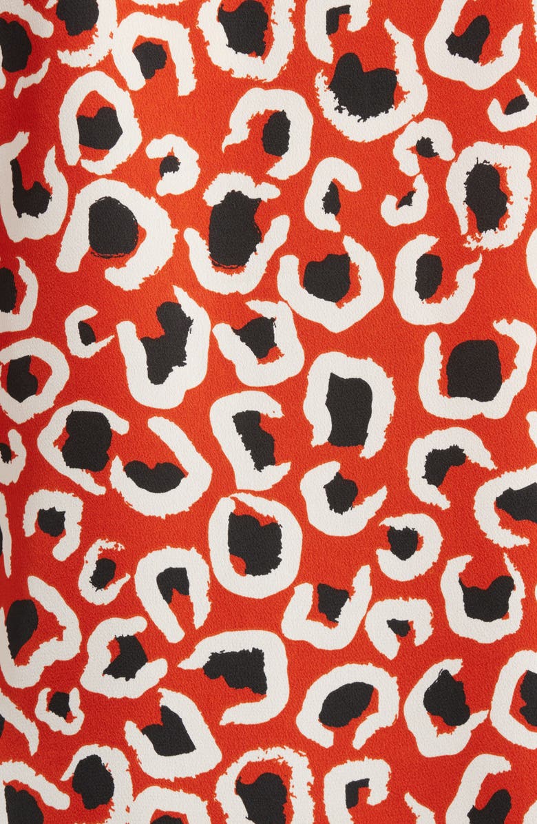 Tahari ASL Bow Neck Sleeveless Satin Top, Alternate, color, Persimmon Leopard