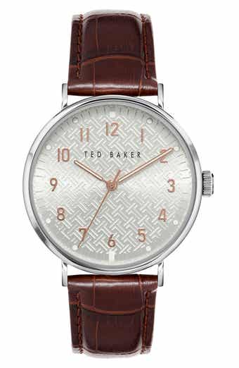 Ted Baker London Mimosaa Leather Strap Watch, 41mm