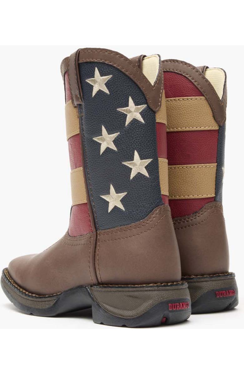 DURANGO Lil' Rebelby Kid's Patriotic Western Boot, Alternate, color, Brown And Union Flag