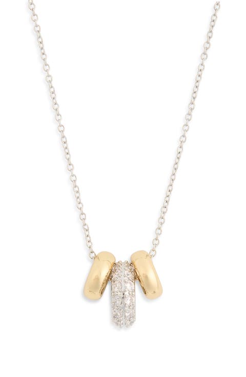 CZ Trio Ring Pendant Necklace