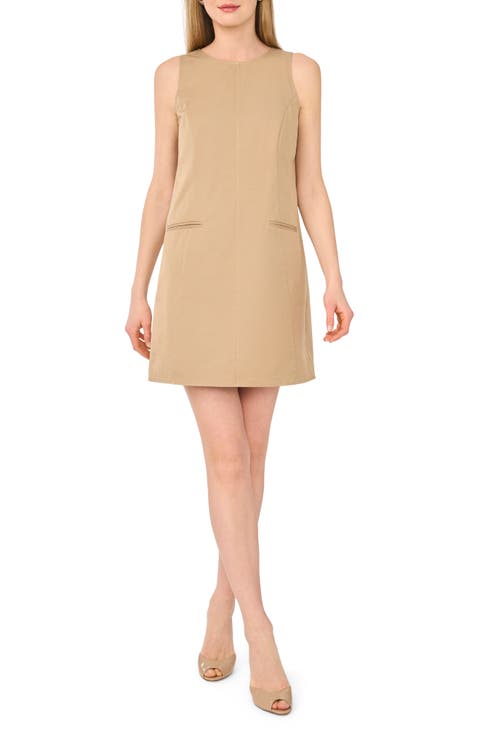 Sleeveless Cotton Blend Sheath Dress