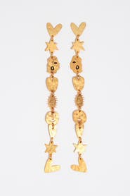 Bimba y Lola Matte Metal Silhouette Earrings