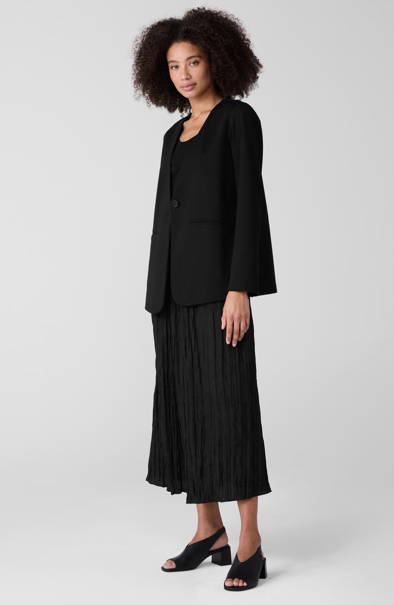 Eileen Fisher V-Neck Ponte Longline Jacket, Alternate, color, Black