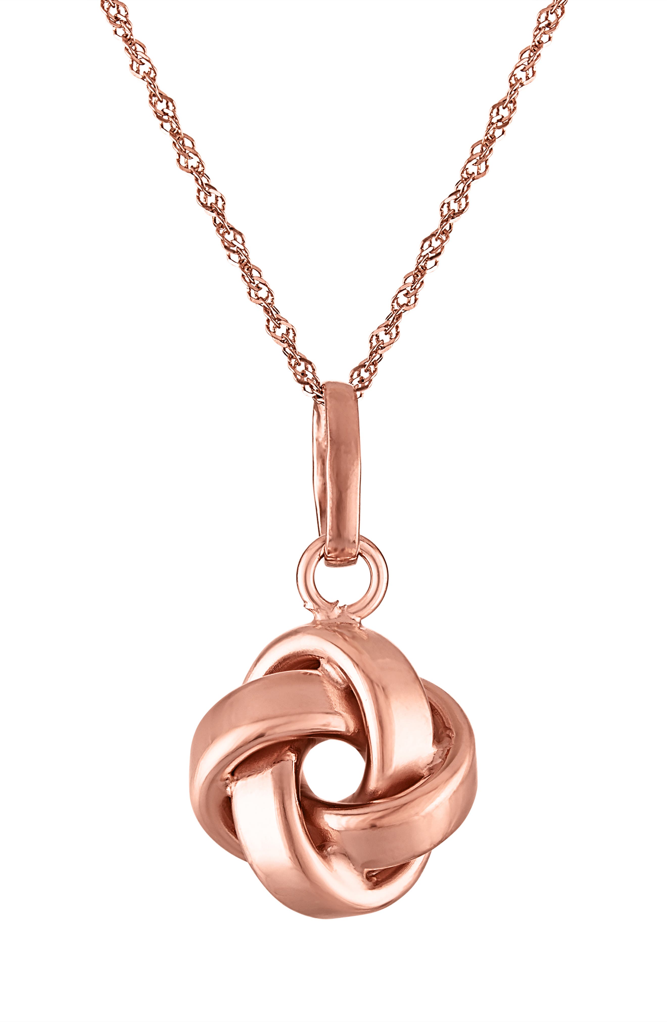 14K Gold Knot Pendant Necklace