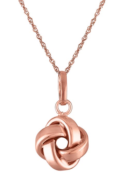 14K Gold Knot Pendant Necklace
