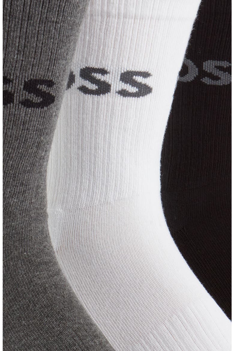 Assorted 3-Pack Logo Socks, Alternate, color, GREY/ WHITE/ BLACK
