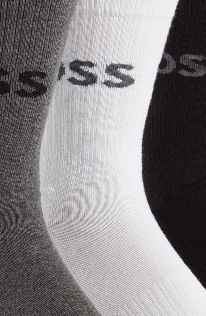 BOSS Assorted 3-Pack Logo Socks, Alternate, color,