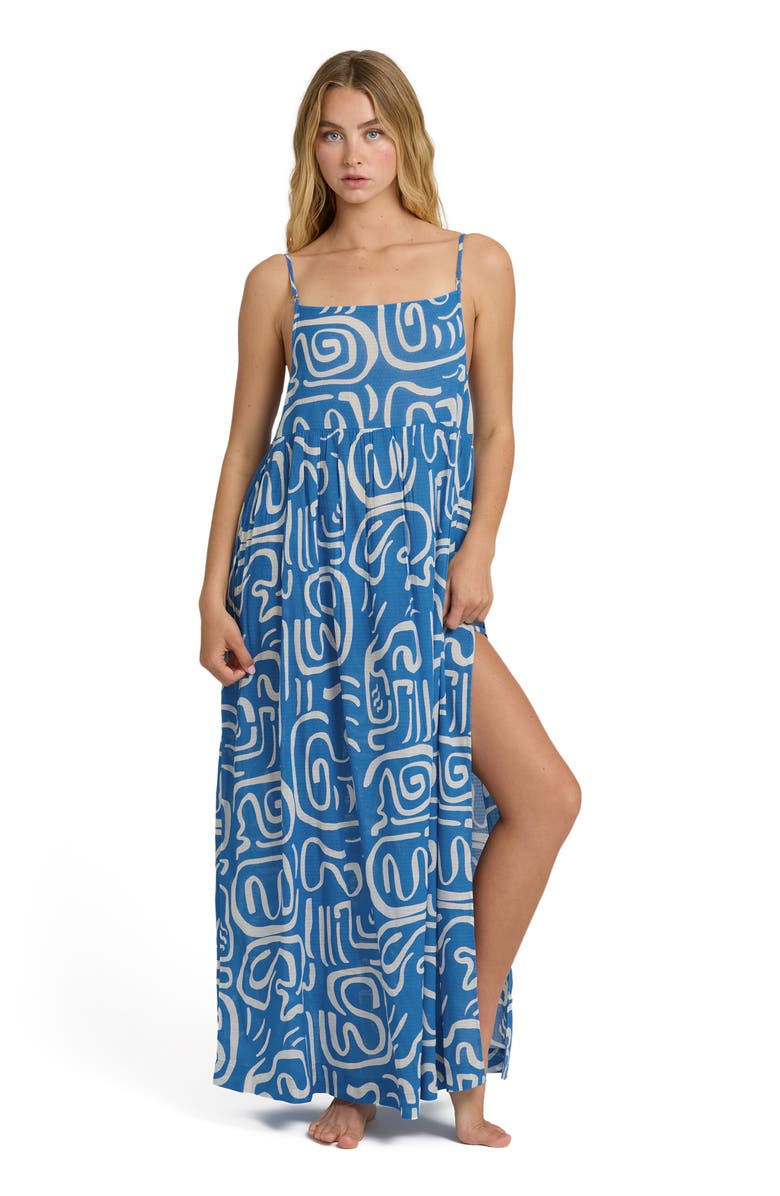 Billabong Juno Cover-Up Maxi Sundress, Alternate, color, True Blue