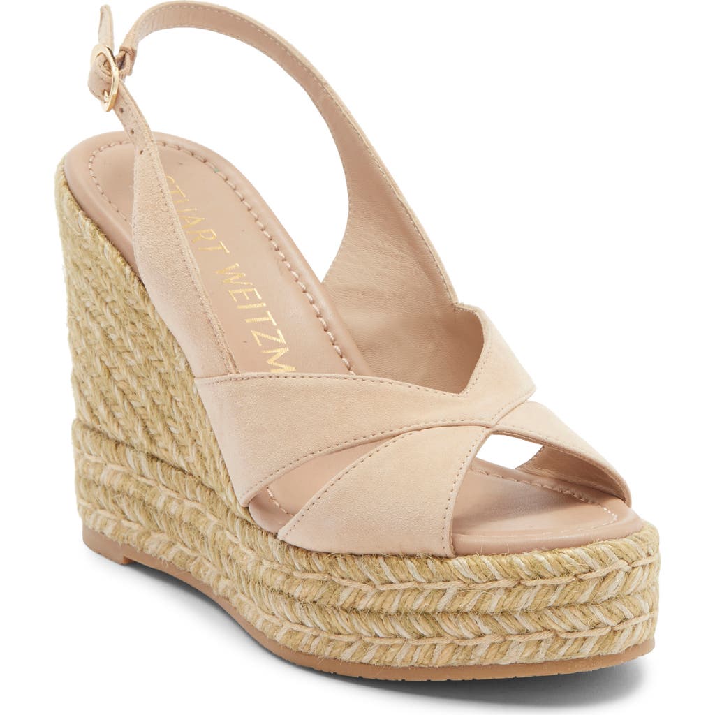 Stuart Weitzman Carmen Espadrille Wedge Sandal In Brown