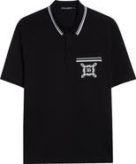 Embroidered Logo Mixed Media Leather & Wool Blend Varsity Jacket