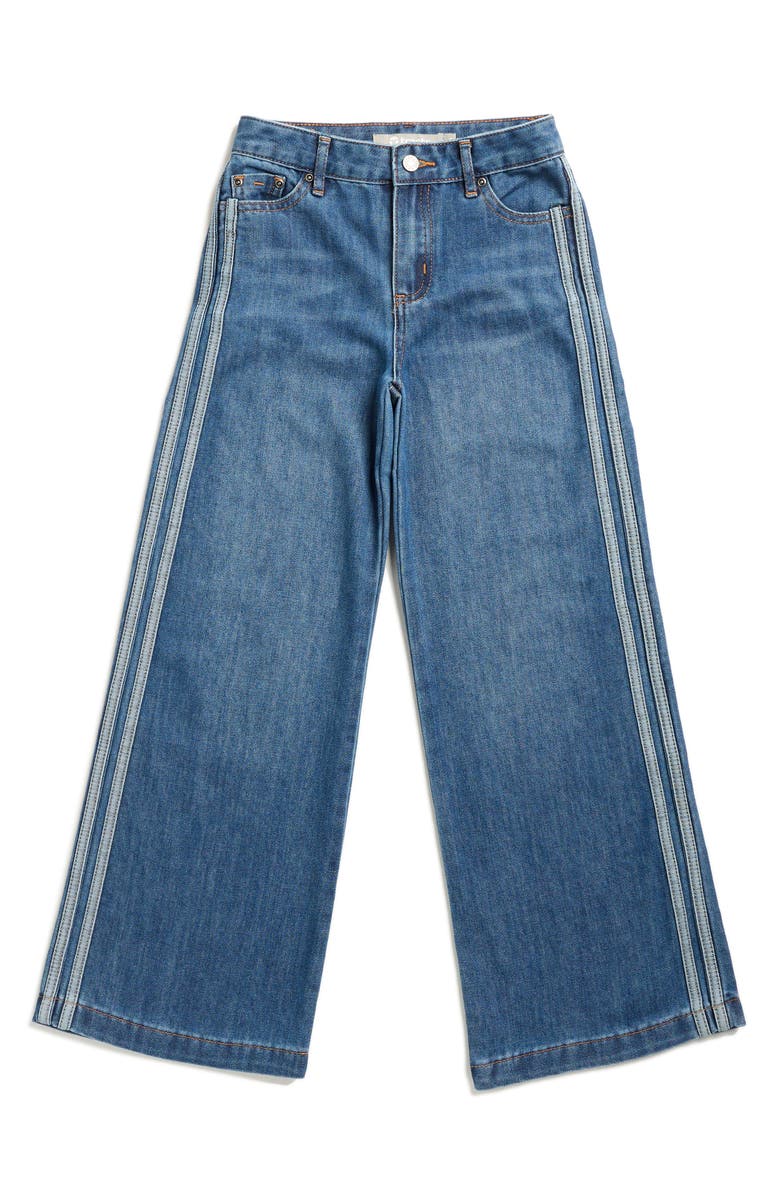 Tractr Kids' Double Stripe Wide Leg Jeans, Main, color, Blue