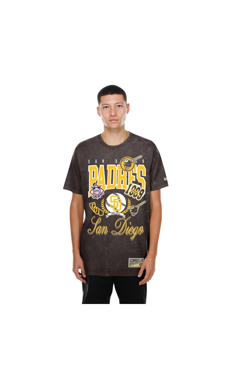New Era Men's New Era Brown San Diego Padres Mineral Wash T-Shirt, Main, color, Brown