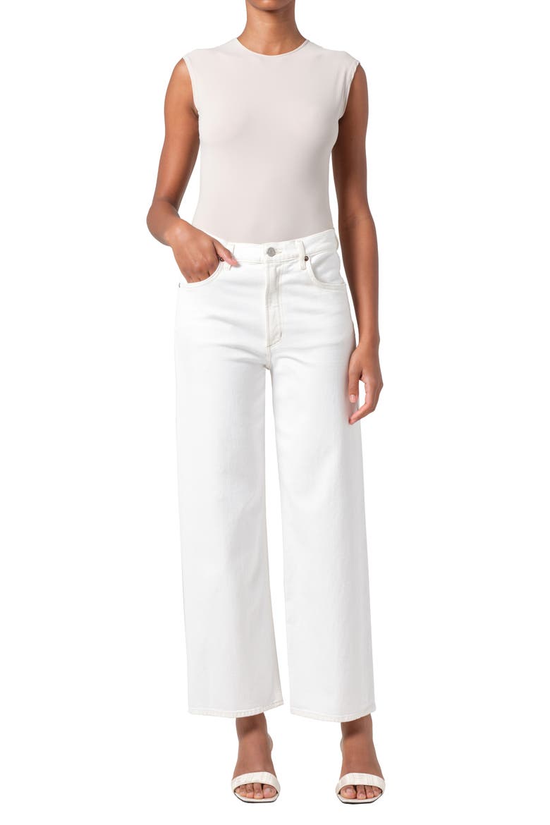 Ren High Waist Wide Leg Jeans, Alternate, color, WHITE WASH (WHITE MILK)