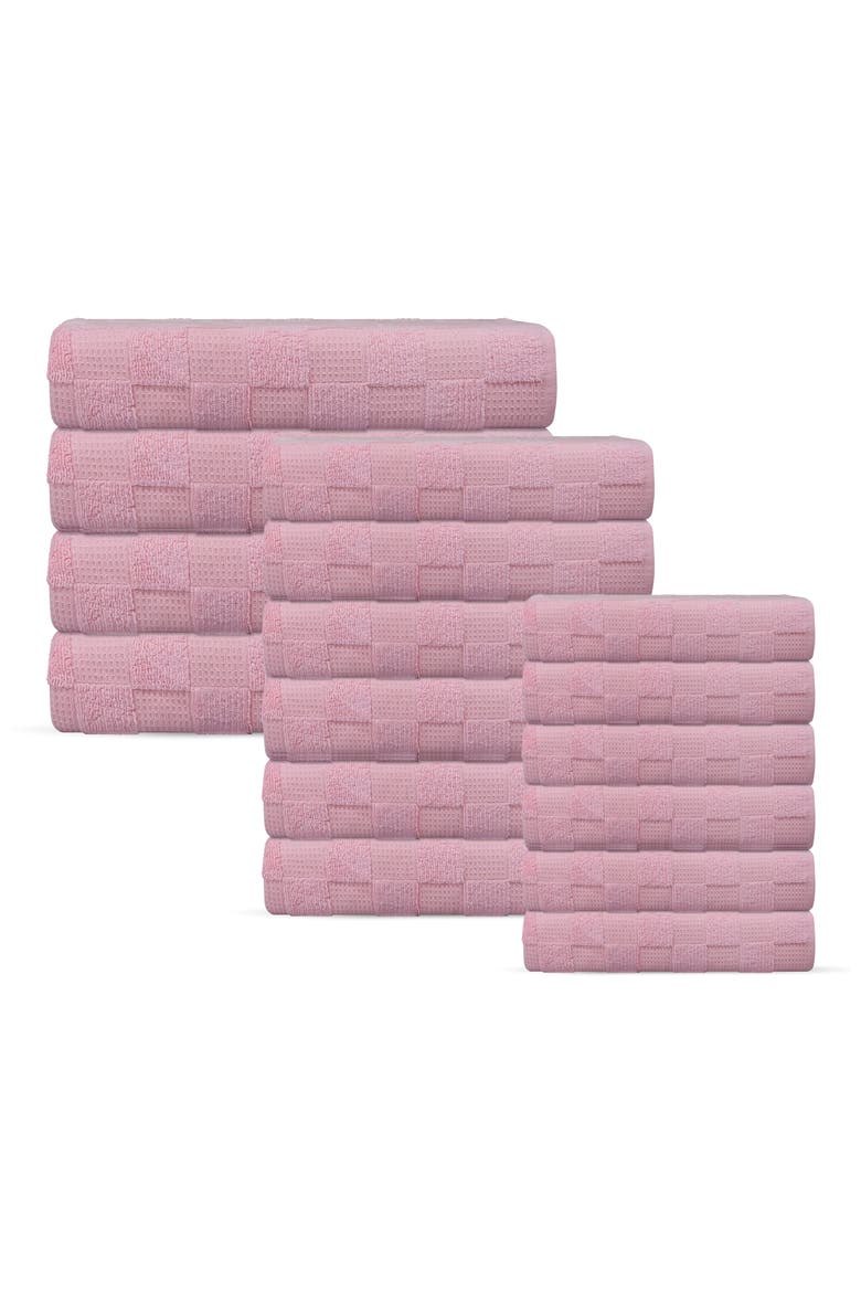 Waffle Terry 16-Piece Turkish Cotton Towel Set, Main, color, BLUSH