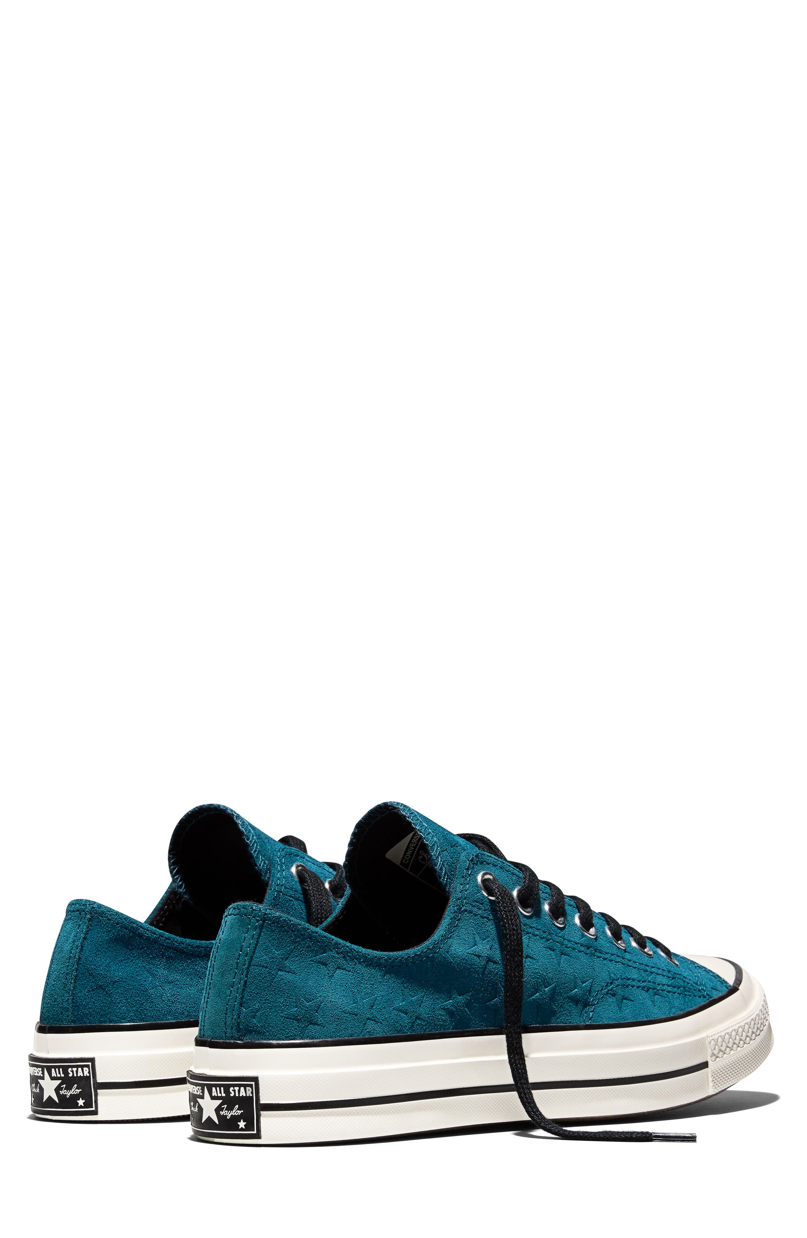 Converse Gender Inclusive Chuck 70 Stars Suede Low Top Sneaker, Alternate, color, Murky Waters/ Egret/ Black