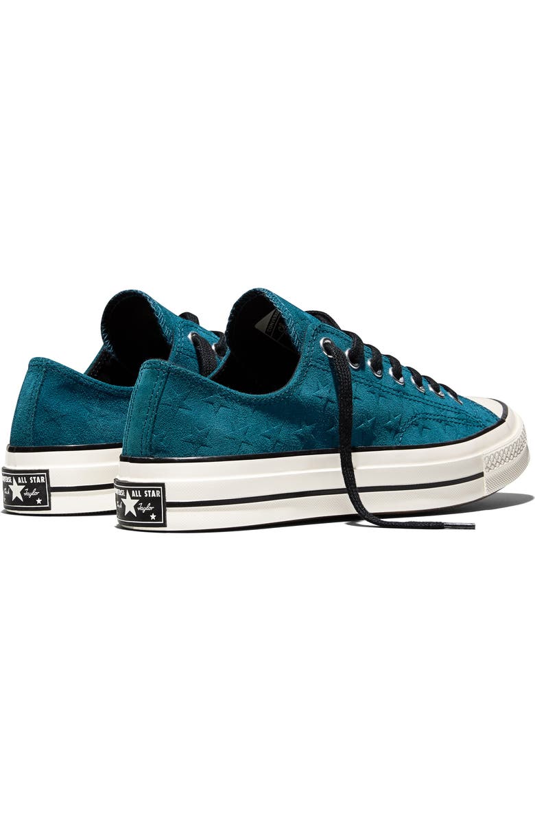 Converse Gender Inclusive Chuck 70 Stars Suede Low Top Sneaker, Alternate, color, Murky Waters/ Egret/ Black